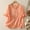 Orange, variant on XUNKUSGA Womens Summer Tops Fashion Round Necks Ruffle Sleeves Button Blouse Casual Cotton Linen Embroidered Comfort Solid Color Tshirt