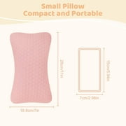 RoamReady Small Pillows for Sleeping, 11x7 Cotton Mini Travel Pillow for Neck, Wrist, Lumbar and Knee(Pink)