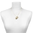 thumbnail image 2 of Delight Jewelry Silver-tone Domed Music - Violin - Large Goldtone Crystal Initial - R - Charm Necklace, 17.5"+2", 2 of 4