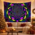 thumbnail image 3 of Spiral Geometric Vortex on Black Background, Energetic Psychedelic for Gamers, Optical Illusion Art, Halloween Gift, Tapestry Wall Hanging for Bedroom and Living Room, 3 of 7