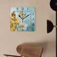 thumbnail image 4 of 10 Inch Wall Clock Battery Operated Silent Clock Decorative for Office, Kitchen, Outdoor, Living Room，Vintage Flowers Blue Elegant Design, 4 of 4