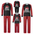thumbnail image 2 of Family Matching Christmas Pajamas Set Santa Hat Printed Long-sleeved Tops Plaid Pants Sleepwear Pjs, 2 of 8