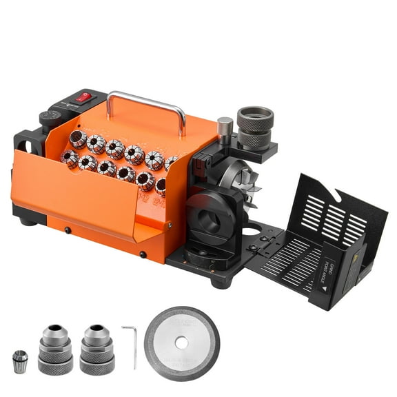 KFFKFF Drill Bit Sharpener MR-13A , 3-15mm Adjustable Grinder with 95°-135° Point Angle, 5800RPM High-Speed Tool with 13 Collets & CBN Wheel for Workshops and Garages