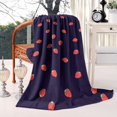 thumbnail image 2 of Red Strawberry Plants Dark Pattern Blanket,Comfortable Soft Lamb Wool Throw Blanket,All Season,Warm Lightweight Blankets for Sofa Bed Couch Living Room Chair,40"x50", 2 of 4