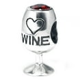 thumbnail image 2 of Queenberry Sterling Silver Red Wine Lover Glass Cup Heart Love Crystal Bead For European Charm Bracelets, 2 of 2