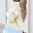 thumbnail image 4 of Spring Cardigan Ladies Solid Color Long Sleeve Open Shoulder Cropped Knit Cardigan Sweater Summer Cardigans Women Lightweight White L, 4 of 4