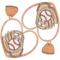 thumbnail image 3 of Wood Baseball Earrings for Women Sports Occasions Comfortable Fit Unique Look 1 Pair, 3 of 4