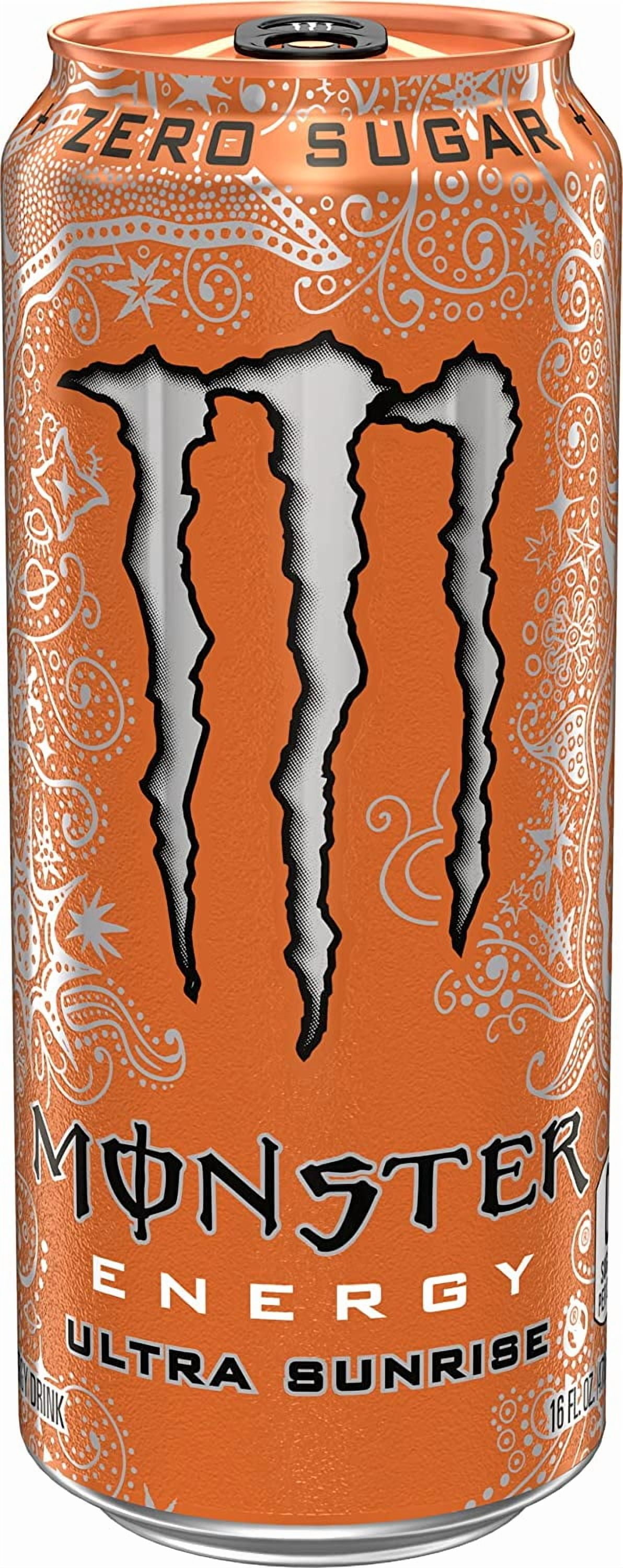 Monster Zero Ultra Variety: Zero Ultra, Ultra Red, Ultra Violet, Ultra Blue, Sunrise, Paradise, Rosa, Fiesta, 16 Ounce (Pack Of 16) And Stinger Orange Blossom Chews