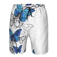 thumbnail image 3 of Balery Blue Flying Butterflies Traje de Baño Estilo Hawaiano para Hombre, Shorts de Secado Rápido con Bolsillos-3X-Large, 3 of 6