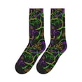 thumbnail image 5 of Crew Socks for Women Men Athletic - Neon Mardi Gras Soft Comfort Breathable Mid-Calf Sole Running Socks Womens Men, 5 of 7