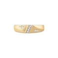 thumbnail image 2 of 10kt Yellow Gold Mens Round Diamond Single Row Cross Wedding Band 1/20 Cttw, 2 of 4