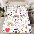 thumbnail image 2 of Castle Fairy Children Boys Girls Cute Rainbow Bed Sheets,Spring Garden Flowers King Sheets, 2 of 7