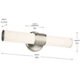 thumbnail image 2 of 55191NILED Kichler Lighting Sashi - 18.5W 1 LED Wall Sconce-5 Inch Tall and 18 Inch Wide-Brushed Nickel Finish, 2 of 4