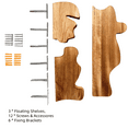 thumbnail image 3 of MEHOOM Set of 3 Live Edge Solid Wooden Floating Shelves, Rustic Farmhouse Vintage Wall Shelf Display Decor for Living Room, Bathroom, Bedroom, Brown, 3 of 12