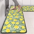 thumbnail image 2 of Kitchen Rugs Sets Of 2,Yellow Lemon Fruit Leaves White Pattern Anti Fatigue Kitchen Mat Rugs Non Slip Washable,Decorative Kitchen Floor Mats for Kitchen,Sink,Laundry,17"x47"+17"x47", 2 of 5