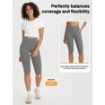 thumbnail image 5 of BALEAF Capri Leggings for Women with Pockets Knee Length Workout Yoga Capris Pants Tummy Control Casual Exercise Gray M, 5 of 8