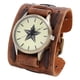 thumbnail image 4 of Reloj de pulsera con correa ancha, estilo punk, esfera grande, brazaletes de regalo, pulsera de hip hop, reloj de pulsera para , cumpleaños, negocios Marrón Suave Azul Fernando reloj de pulsera, 4 of 8