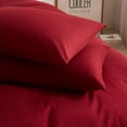 thumbnail image 4 of Burgundy Duvet Cover King Modern Solid Burgundy Bedding Duvet Cover Set Maroon Bed Set with Pillowcases for Adult Teens Brushed Microfiber Ultra Soft Zipper Closure Corner Ties, 4 of 13