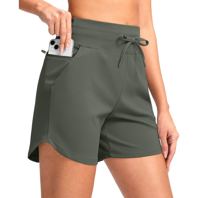 Pantalones cortos deportivos para correr G Gradual para mujer, 5 con bolsillos con cremallera