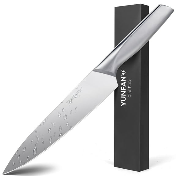 YUNFAN Professional Kitchen Knives, Sharp Knives for Kitchen High Carbon Stainless Steel, Sliver