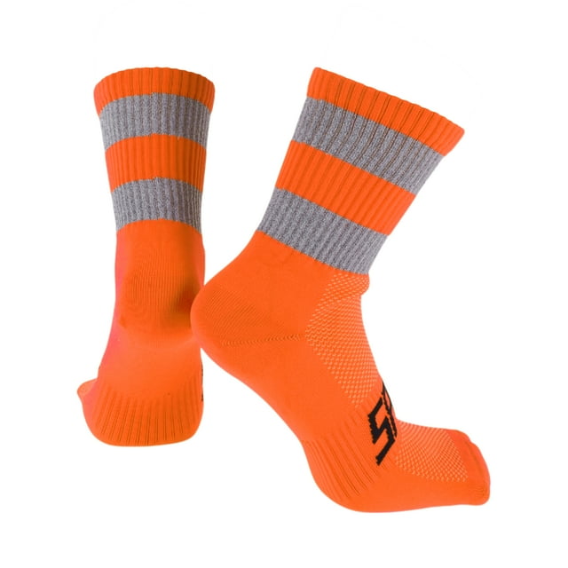Calcetines de ciclismo anti-fricción m calcetines de bicicleta al aire libre naranja, gris unisex 1 par a juego reflectante