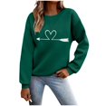 thumbnail image 2 of Tawop Womens Sweatshirts Womens Top Sweatshirts for Women Crew Neck Long Sleeve Graphic Green L, 2 of 6