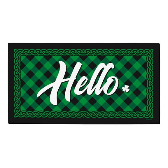 ThisWear St Patricks Day Decorations Hello Doormat Welcome Mat Decor for St Patricks Day Party Doormat Hello