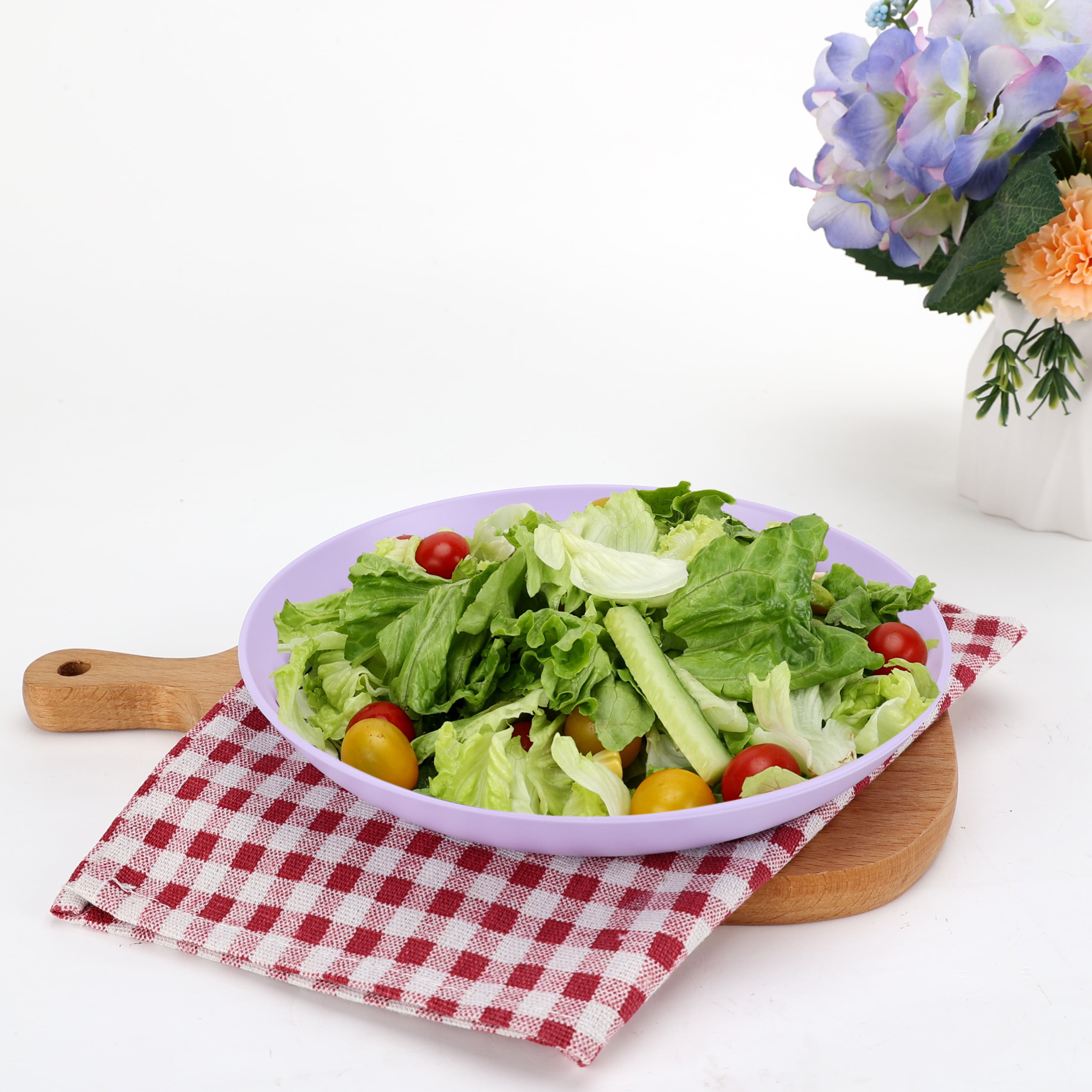 (6 pack) Your Zone Purple Plastic Round Plate