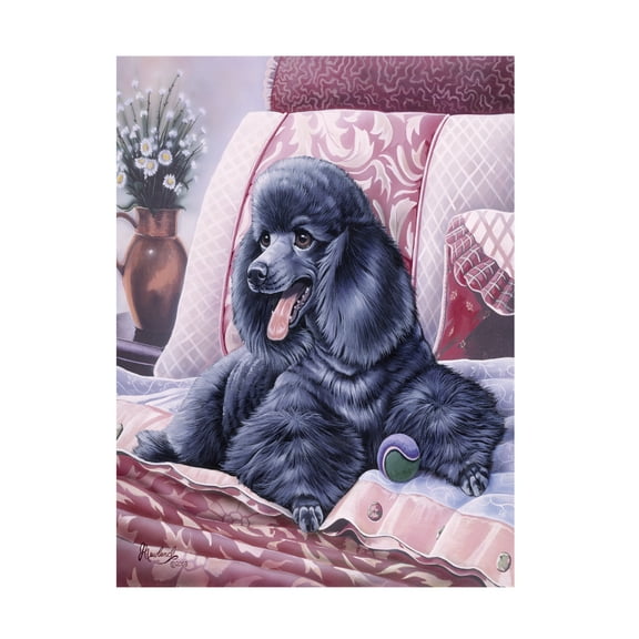 Trademark Fine Art 'Black Poodle' Canvas Art by Jenny Newland