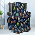 thumbnail image 4 of Space Soft Flannel Fleece Blanket, Futuristic Science Fiction Comic Planet Spaceships Androids Rockets Ufo Illustration, Cozy Plush for Indoor and Outdoor Use, 50" x 70", Multicolor, by Ambesonne, 4 of 5