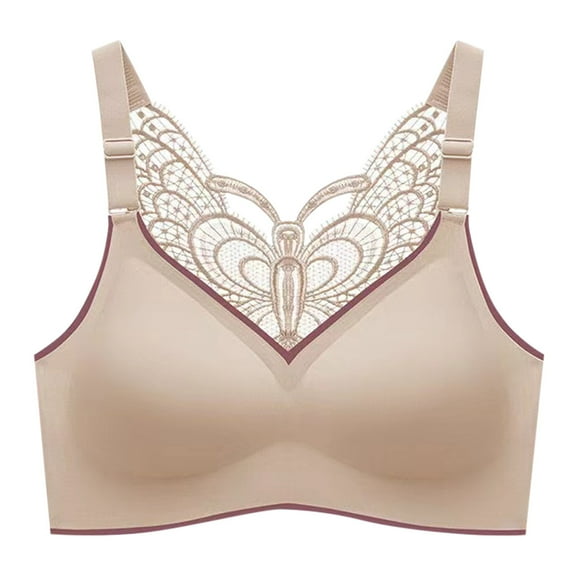 Sngxgn Womens Adjustable Thin Strap Sports Bra - Padded Wireless Workout Yoga Bra(Beige,XXXXXL)