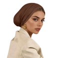 thumbnail image 2 of Solid Color Turban Headwrap, Stretchy Seamless Tube Beanie for Women, Quick Hairstyle Cover for Sleep, Yoga, or Travel Coffee 1PC, 2 of 4
