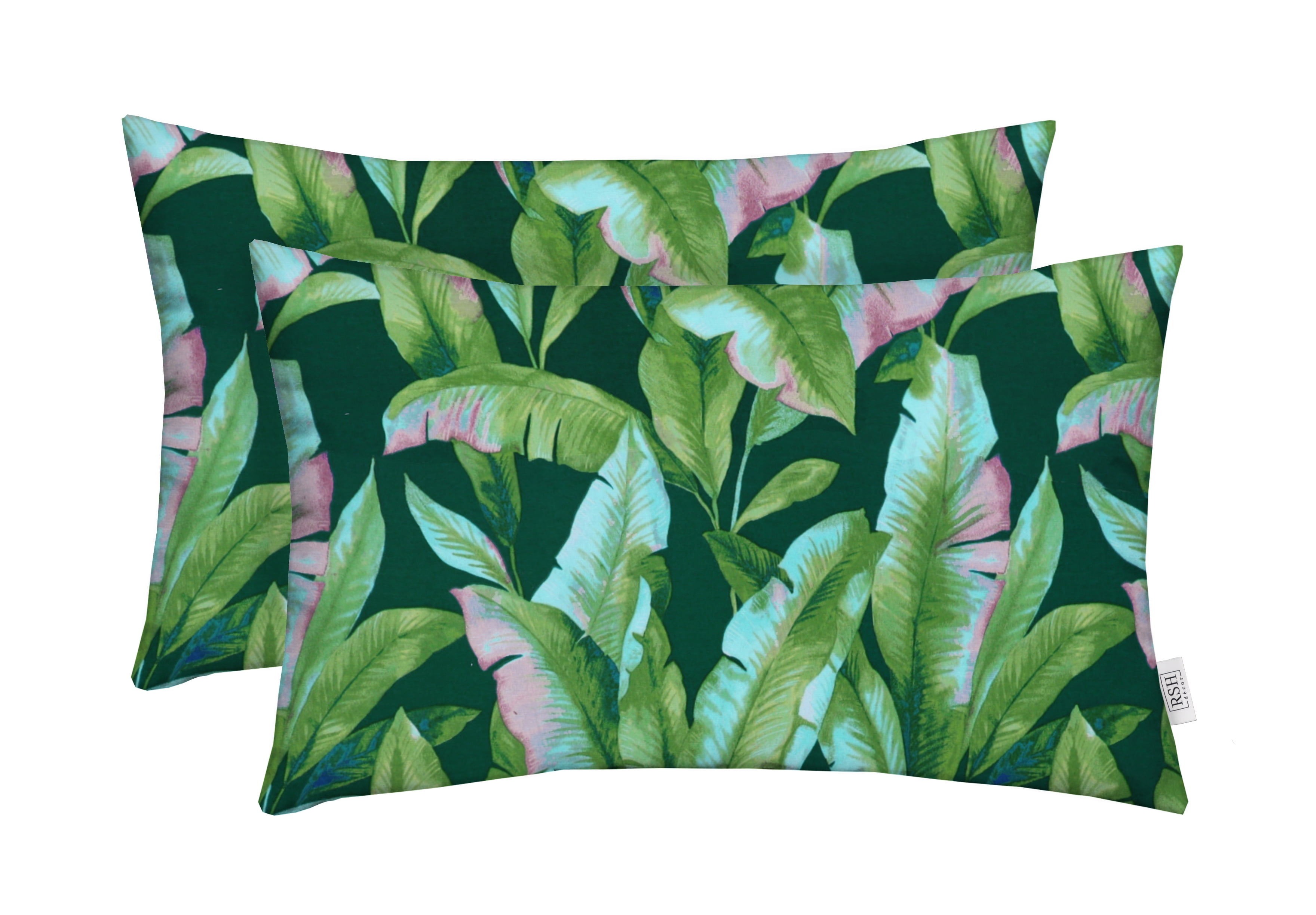 RSH Décor Indoor Outdoor Set of 2 Pillows, 20" x 12", Mekko Emerald