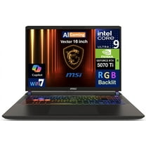 MSI Vector AI Gaming Laptop 16.0in 240Hz WQXGA Display (Intel Ultra 9- 275HX, NVIDIA GeForce RTX 5070 Ti 12GB, 32GB DDR5, 2x4TB PCIe SSD (8TB), RGB KB, 2 Thunderbolt 4, WiFi 7, Webcam, Win 11 Pro)