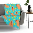 thumbnail image 4 of Cute Capybara Animal Blanket, Soft Blankets Flannel Bed Throw Cozy Lightweight Plush Gifts for Kids Boys Girls Women Men Sofa Couch Bedroom Living Rooms Warm All Season, Home Decor, Small 50"x40", 4 of 6