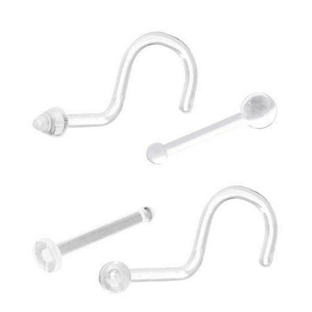 Nose Retainer Clear Bio-Pierce Nose Screw 18g and 20g (Best Way To Get Nose Pierced)