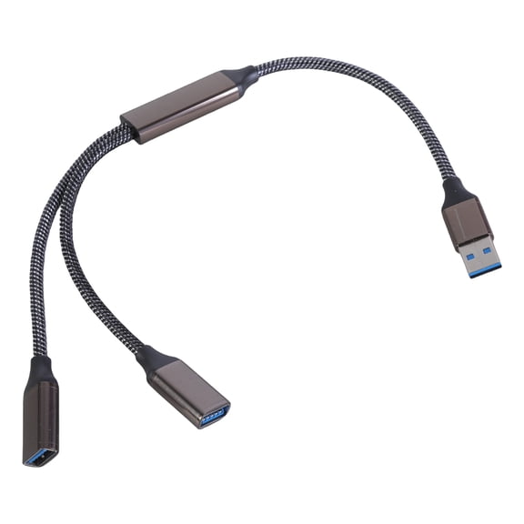 USB3.0 Male to Double Female Y Splitter Adapter Cable for Fast Speed Data Transfer and Charging on Laptops and Desktops