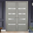 thumbnail image 5 of Slab Barn Door Panel 28 x 80 inches | Quadro 4113 Grey Ash with Frosted Glass | Sturdy Finished Doors | Pocket Closet Sliding, 5 of 5