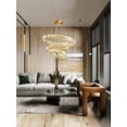 thumbnail image 3 of FINE MAKER 3 Ring Modern Crystal Chandelier Light Fixture Round LED Pendant Lighting Ceiling Lamp Hanging Lights for Living Room Dining Room Bedroom, 3 of 6