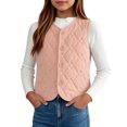 thumbnail image 2 of StSilkitty Boys Girls Puffer Vest Sleeveless V Neck Button down Quilted Jacket Vest Fall Winter School Uniform Coat, 2 of 9