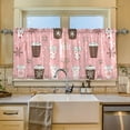 thumbnail image 2 of Yayeee Kitchen Curtains Tier Set of 2 Light Filtering 57"x24" Over Sink Window Panels, Brown Hand Drawn Cups, 2 of 7