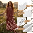 thumbnail image 6 of Xoenoiee Aztec Tribal Bohemian Geometric Flower Print Summer Dresses for Women 2026 Linen-Like Vacation Maxi Dress, Boho Beach Sundress with Pocket, Sleeveless Fashion Clothing for Resort Wear, M, 6 of 7
