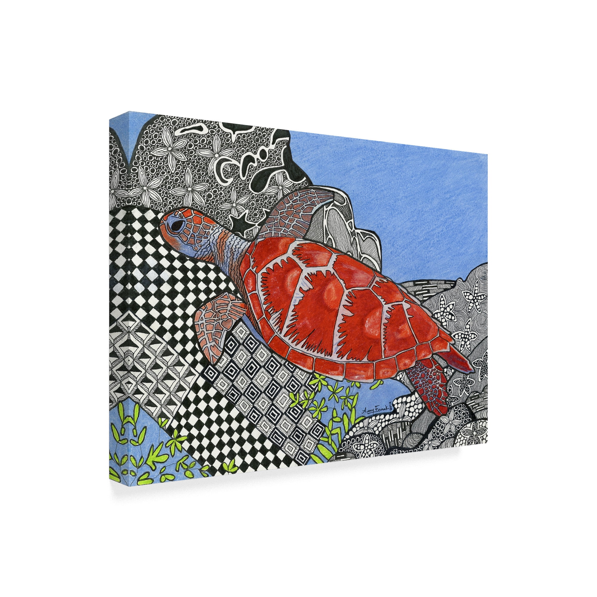 Trademark Fine Art 'The Sea Turtle' Canvas Art by Amy Frank