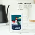 thumbnail image 5 of 15 fl oz Ceramic Mug, Maine, Lighthouse, Vector Style, Dishwasher & Microwave Safe, 5 of 5