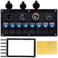 thumbnail image 4 of DC 12-24V Boat Marine Rocker Switch Panel LED Dual USB Socket Charger 1A&2.1A Voltmeter for Car RV Truck Camper GPS Mobiles, 4 of 6