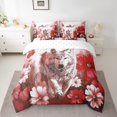 thumbnail image 2 of Wolf 7 Piece Comforter Set Full Daisy Flowers Bedding Sets,Orange White Ombre Oil Painting Sheet Set with Comforter Graffiti Art Western Animals Butterfly Bohemian Decor, 2 of 4