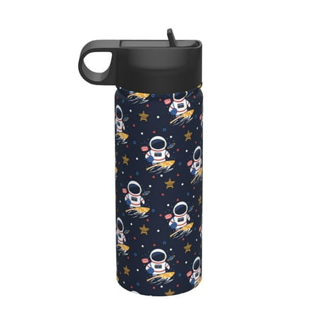 

Gaeub Astronaut Surfing Printed 18oz Sports Insulated Kettle With Straw Sports Insulated Bottle Water Bottle For Running Hiking Cycling Climbing Mens Womans Insulated Water Bottle