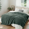 thumbnail image 5 of U by Bedsure Mallard Green Fleece Queen Blanket for Couch - Super Soft Cozy Blankets for Women, Girls, 90x90 inches, 5 of 7