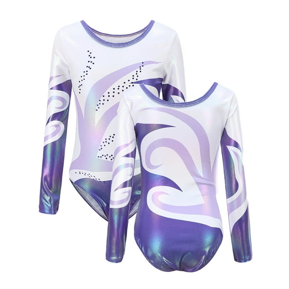 Gyratedream Children Little Girls Long Sleeve Gymnastics Ballet Practice Leotards Body Suits Dancewear
