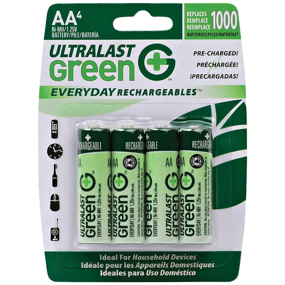 Ultralast Ulged4aa Green Everyday Reables Aa Nimh , 4 Pk